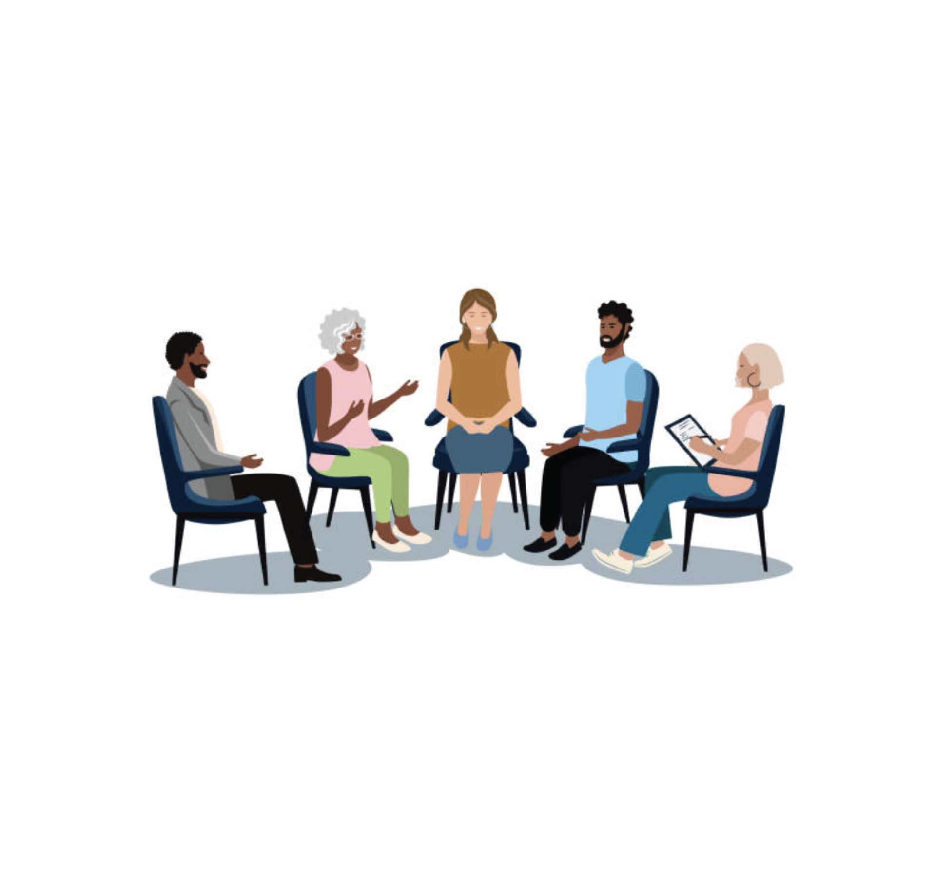 a group therapy session of people Behavioral Health Issues in Older Adults